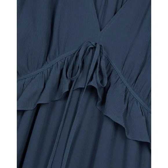 The Kooples NEW Long Sleeve 100% Silk Dress Navy Size FR 2/US Med MSRP $715 - Picture 2 of 12